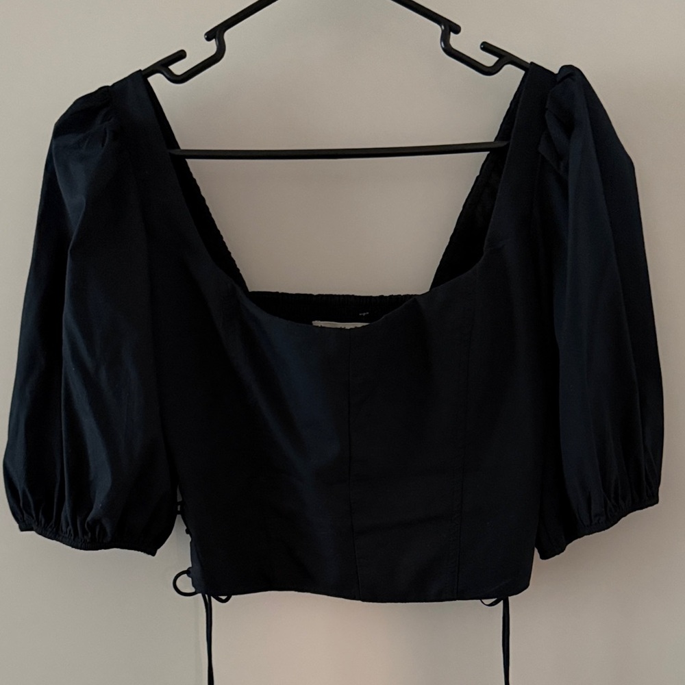 Abercrombie & Fitch Black Puff Sleeve Blouse